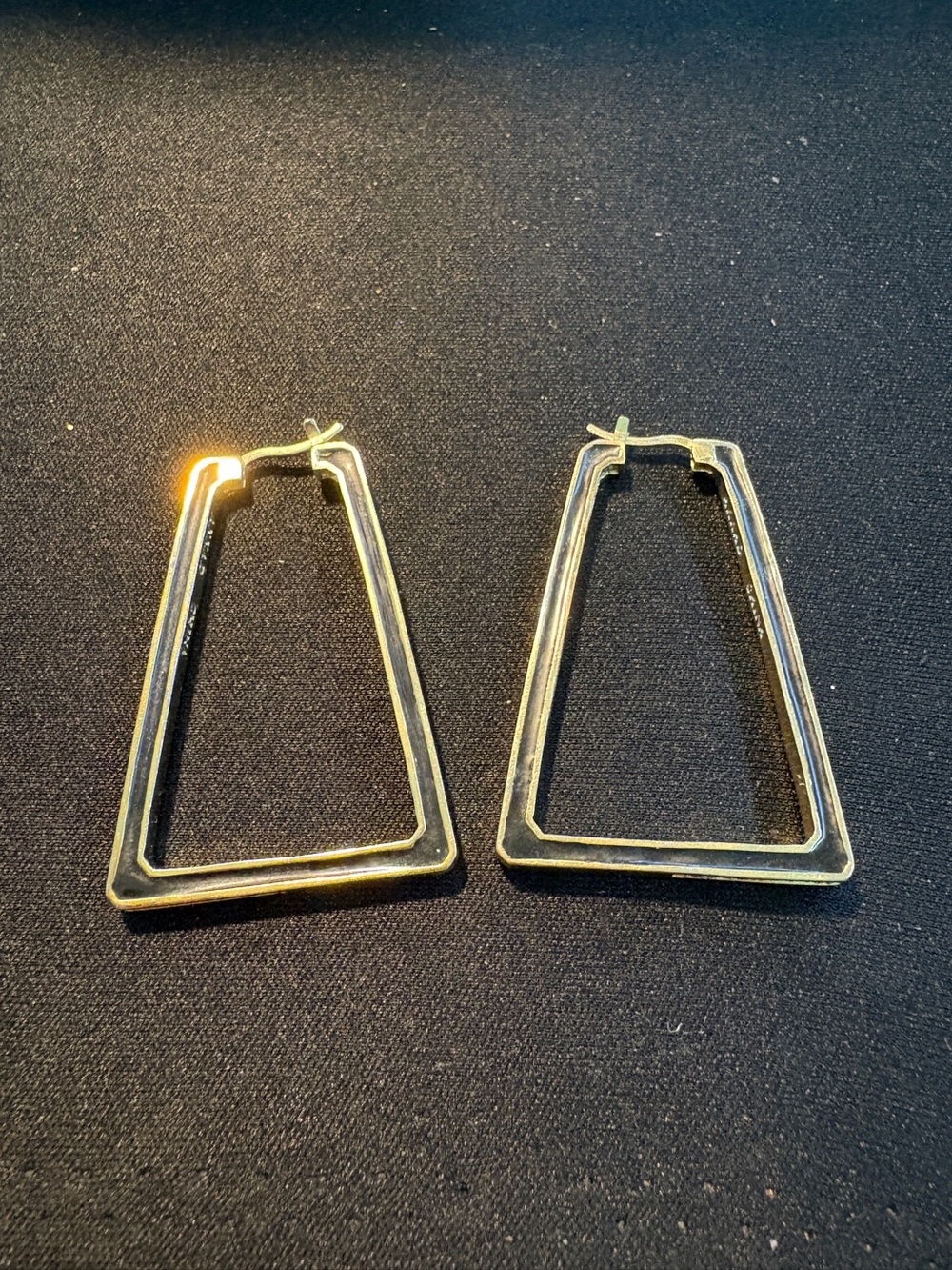 Gold Geometric Trapezoid Hoop Earrings - Women Jewelry